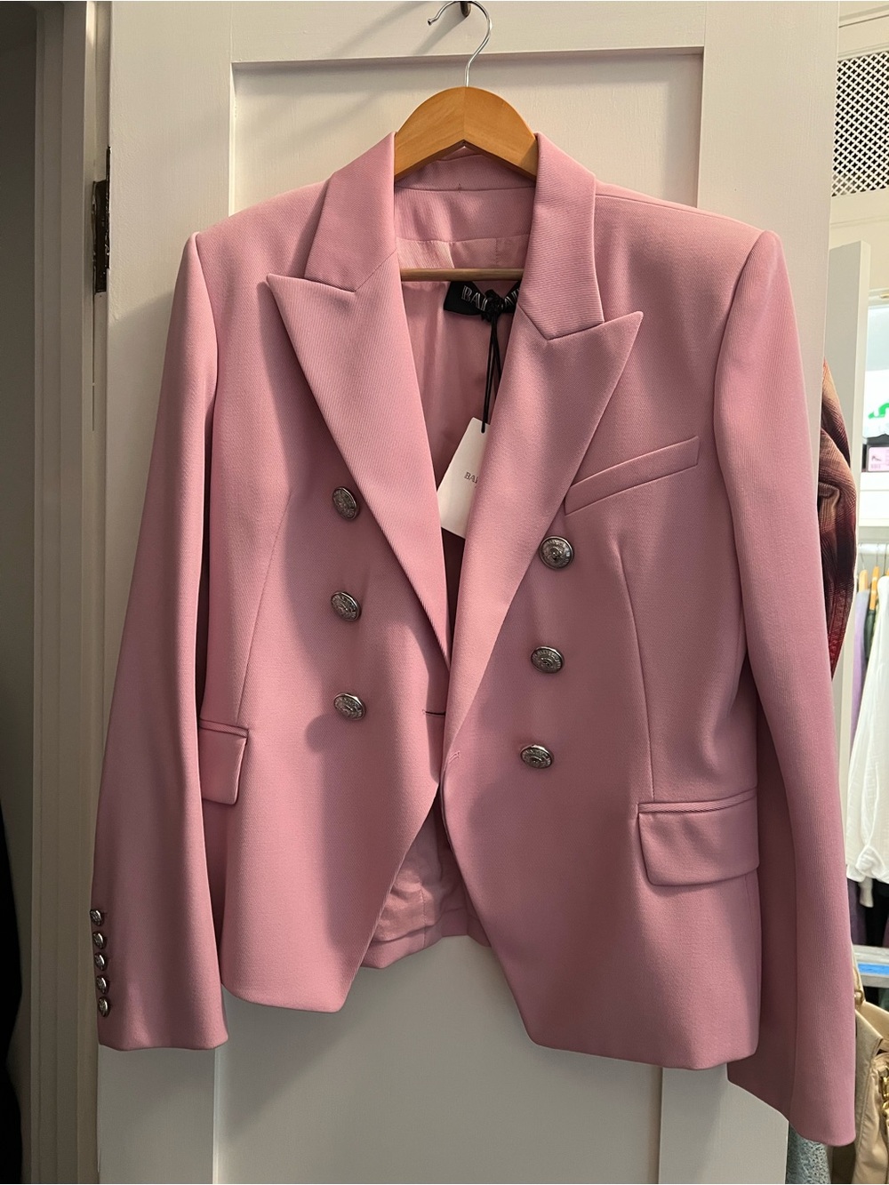 Balmain Pink Double-Breasted Women's Blazer